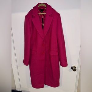 House of Harlow double breasted wool fushcia coat NWT size medium